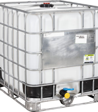 275 gallon ibc tote rebottled un rated 2 inch npt valve steel composite pallet 26wb2n 1