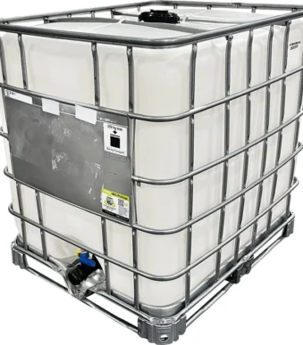 275 gallon reconditioned natural ibc tote potentially stained hard residue or some debris a