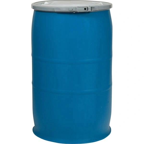 30gal-blue-plastic-drum_un-rated_cover-with-metal-lever-lock_56w30b_1 30 Gallon Blue Plastic Drum, UN Rated, Cover w/Metal Lever Lock - Image 1