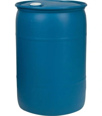 30 Gallon Blue Tight Head Plastic Drum UN Rated with 2 Inch NPS and 2 Inch Buttress Fittings