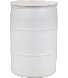 55 Gallon Reconditioned Tight Head Plastic Drum UN Rated with 2 Inch NPS and 2 Inch Buttress Fittings
