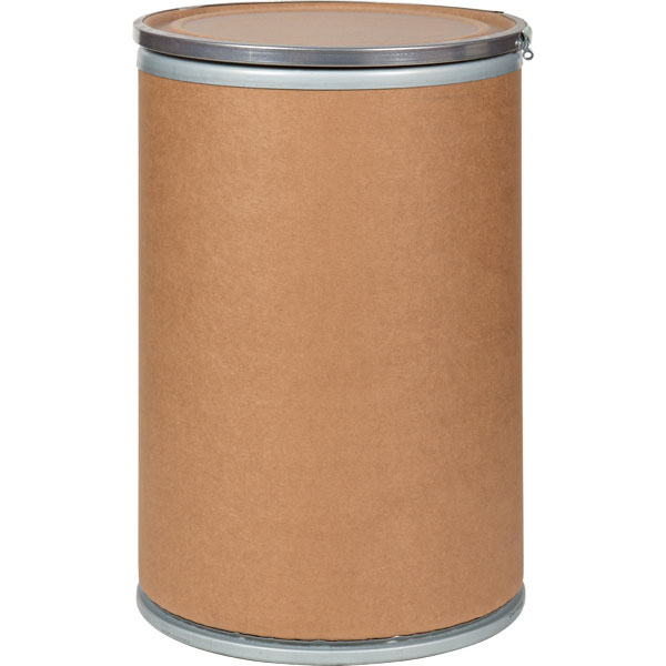 01 55 Gallon (400 lb. Capacity) Fiber Drum, UN Rated, Steel Cover w/Lever Lock Ring - Image 1
