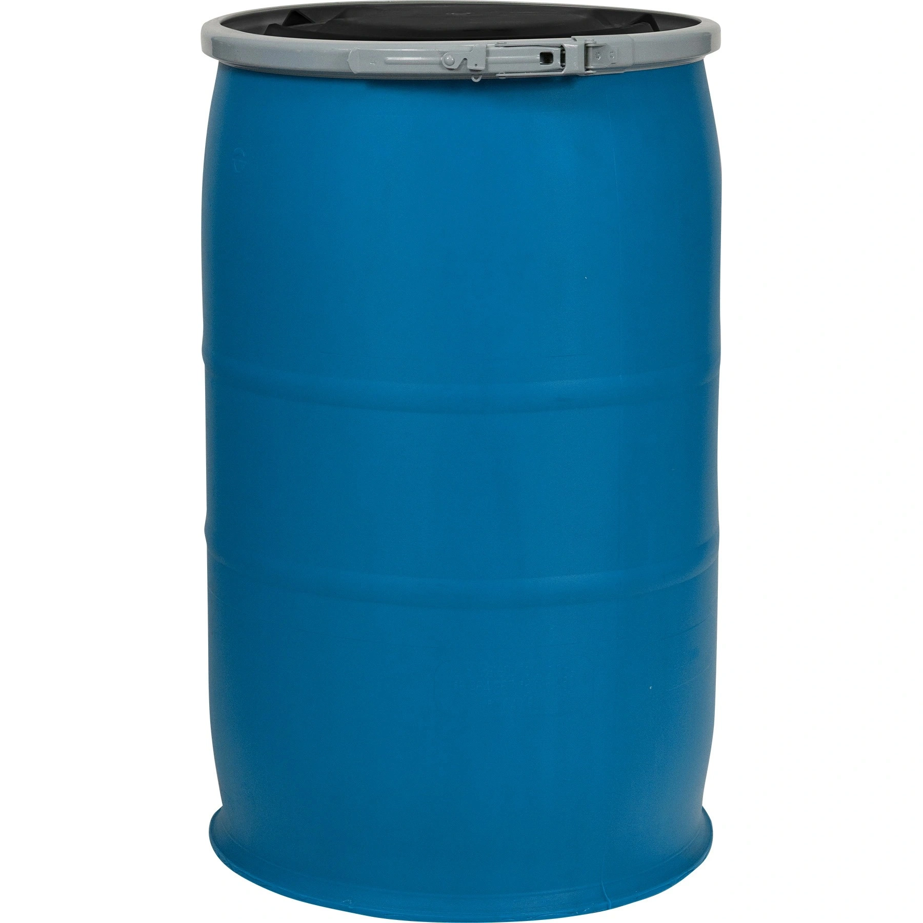 30gal-blue-plastic-drum_un-rated_cover-with-plastic-lever-lock_56w29b_1 30 Gallon Blue Plastic Drum, UN Rated, Cover w/Plastic Lever Lock - Image 1