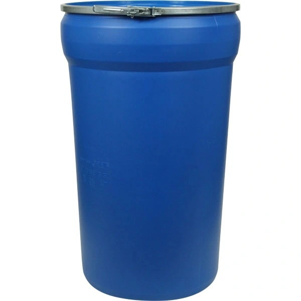55gal-blue-plastic-drum_taper-sided_un-rated_cover-with-metal-lever-lock_99g280_1 55 Gallon Blue Plastic Drum, Taper Sided, UN Rated, Cover w/Metal Lever Lock - Image 1