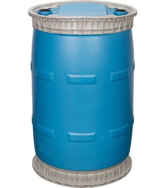 55 Gallon Blue Plastic Tight Head Drum UN Rated 2 Inch Buttress Fittings | Titanic Drums & IBC Tanks
