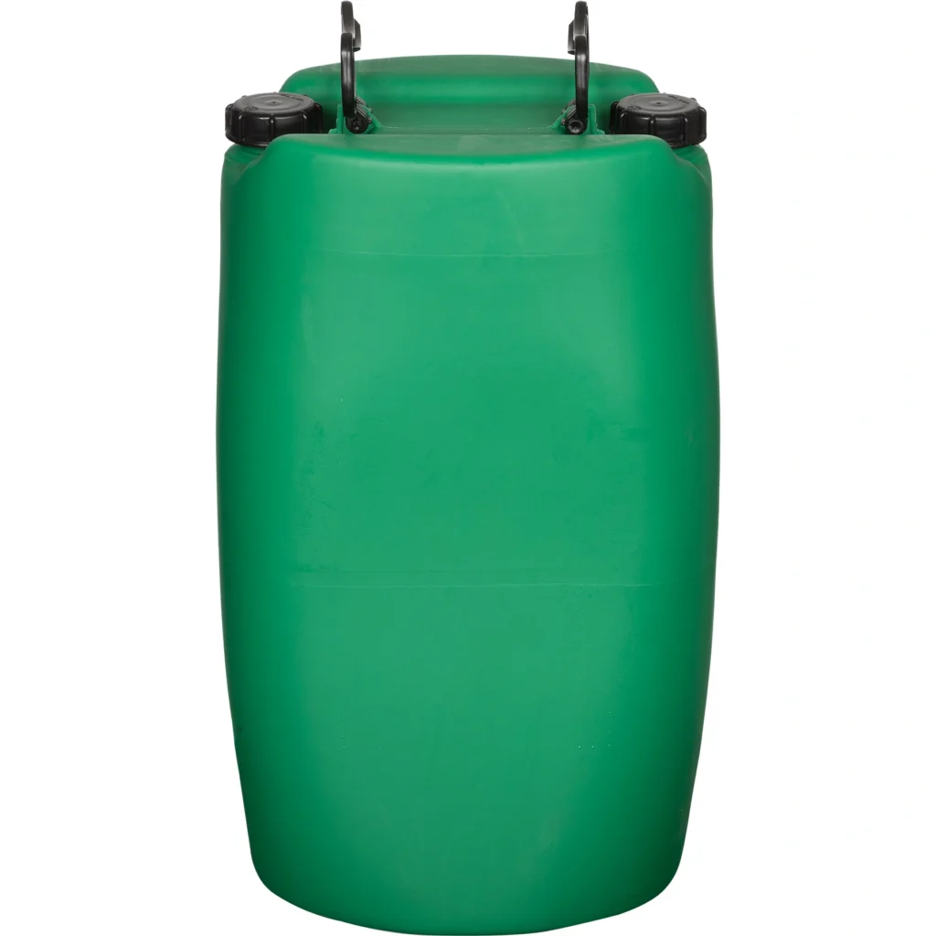 60 gallon 15.85 liter green tight head plastic drum un rated 2 inch nps and 2 inch