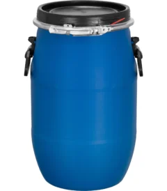 8 Gallon Blue Plastic Drum, UN Rated