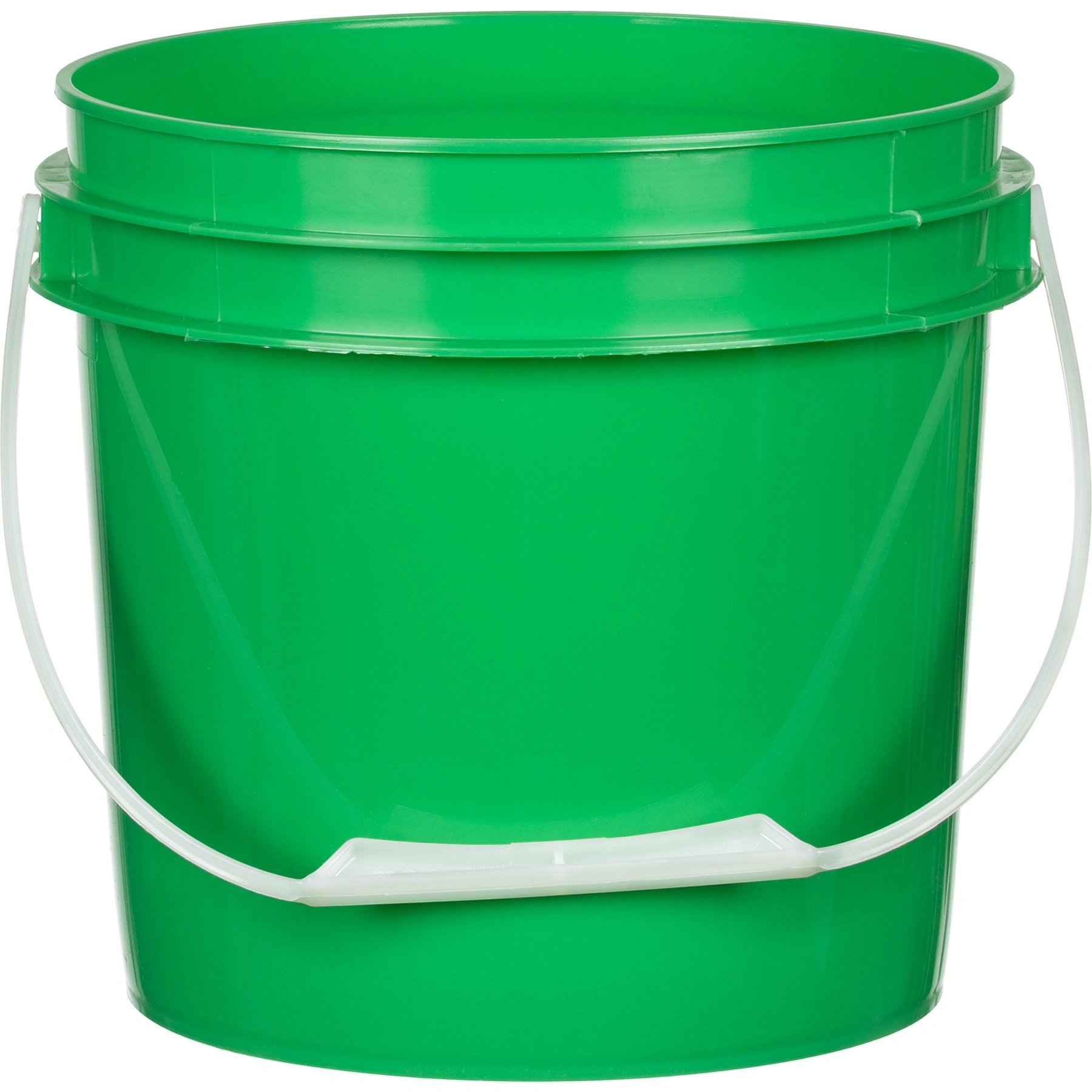 H1 1 Gallon Green Plastic Pail with Plastic Handle (P5 Series) - Image 1