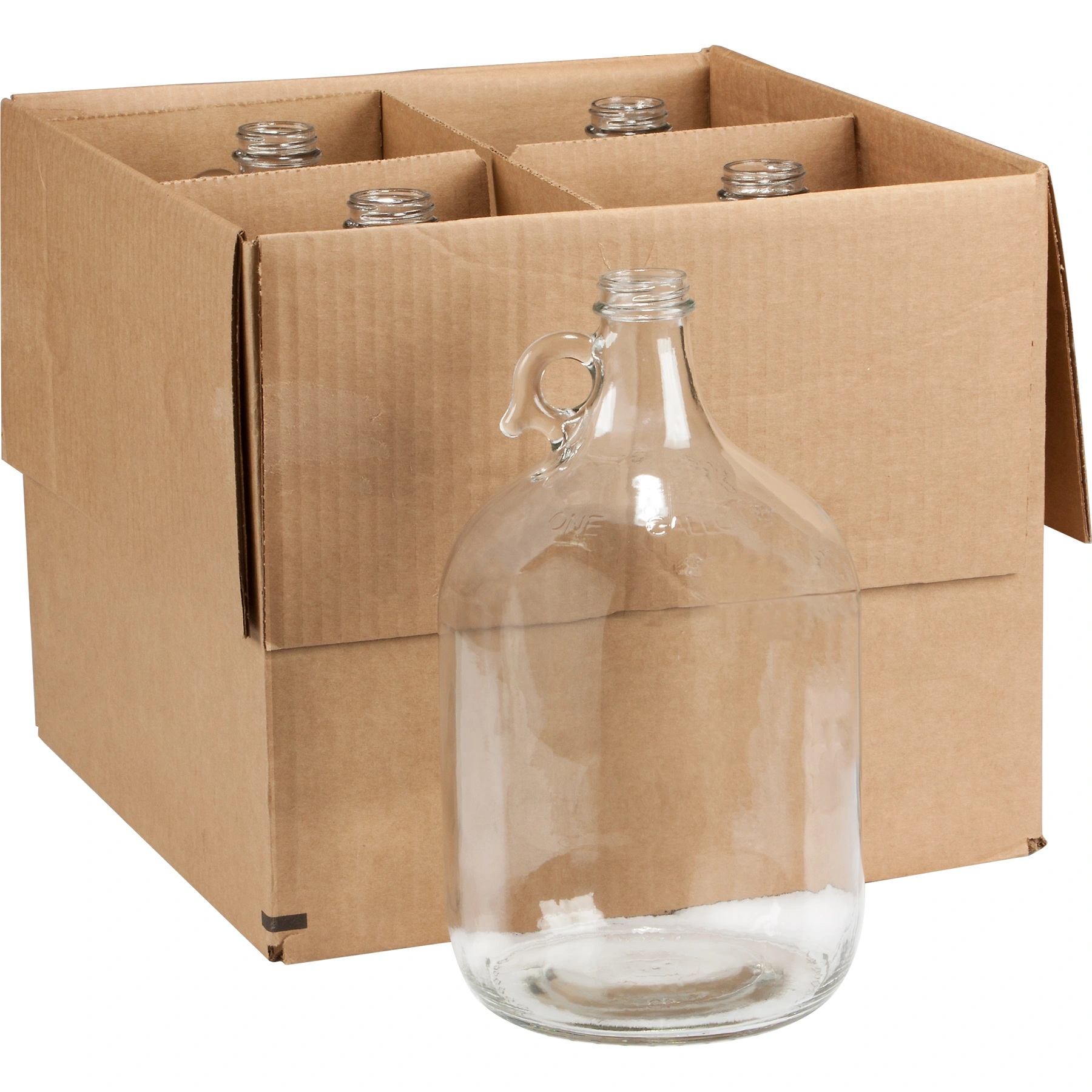 L1 1 Gallon (128 oz.) Clear Glass Jug, 38mm 38-405 - Image 1