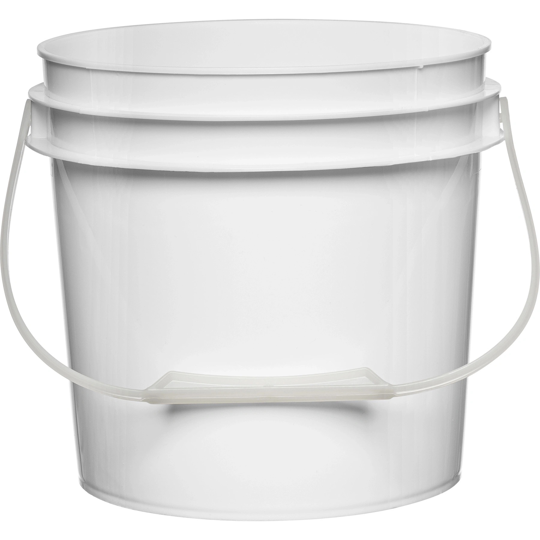 L1 1 Gallon White Plastic Pail with Plastic Handle (P5 Series) - Image 1