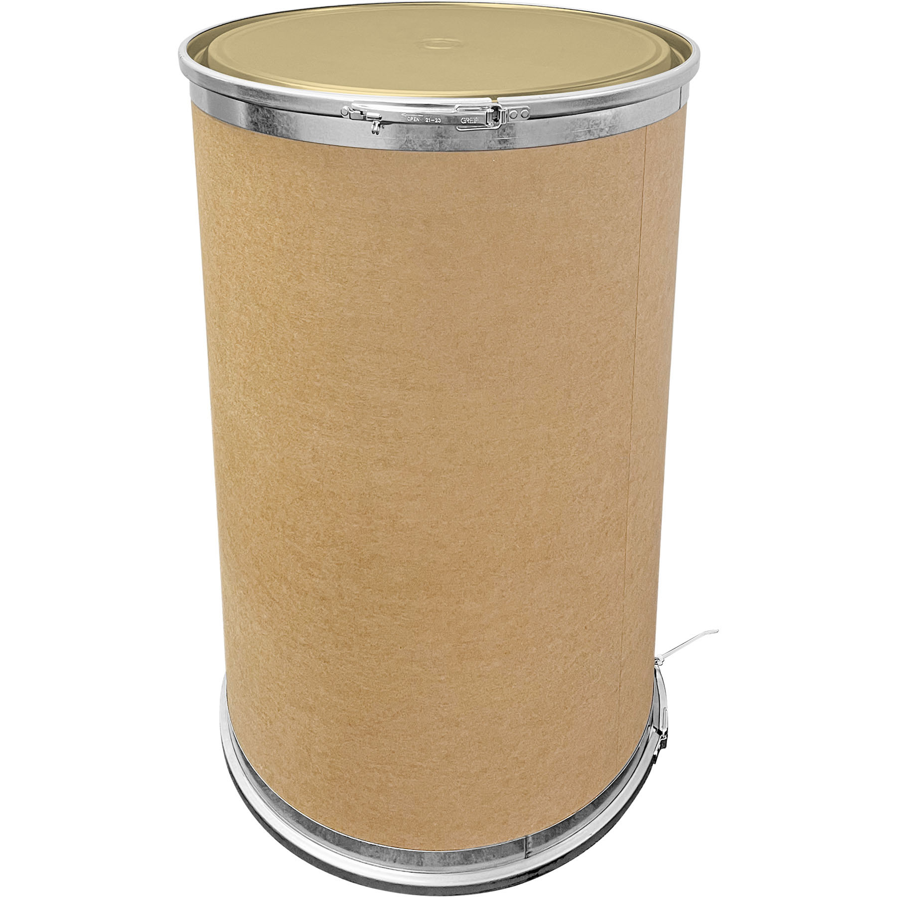 P2 58 Gallon Hot Flo Fiber Drum, Steel Cover Top & Bottom - Image 1