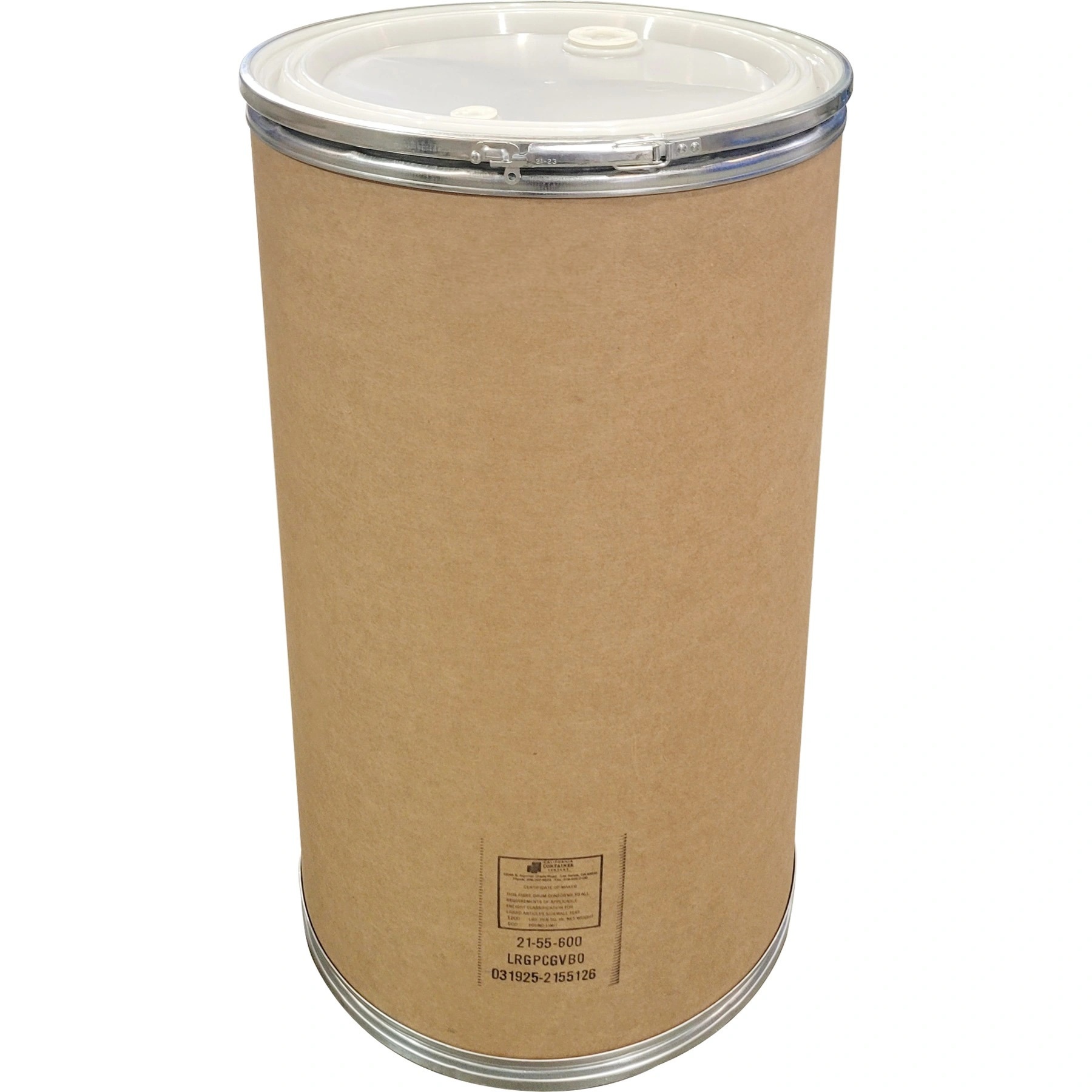 T1 55 Gallon (550 lb. Capacity) Fiber Drum, UN Rated, Steel Cover w/Lever Lock Ring and Liner - Image 1