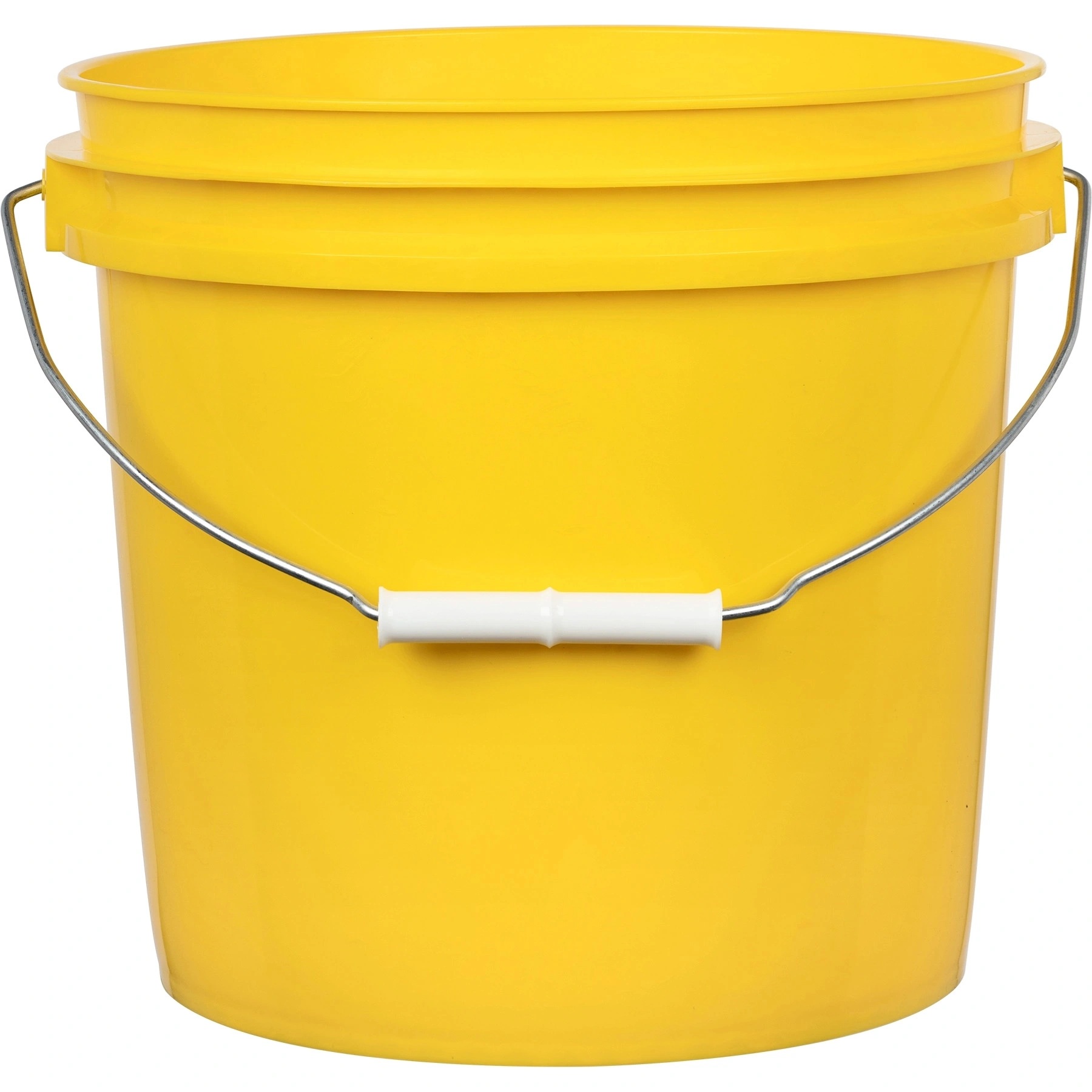 c112 2 Gallon Yellow Plastic Pail with Metal Handle (P4 Series) - Image 1
