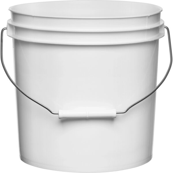 2 Gallon White Plastic Pail with Metal Handle (P5 Series)