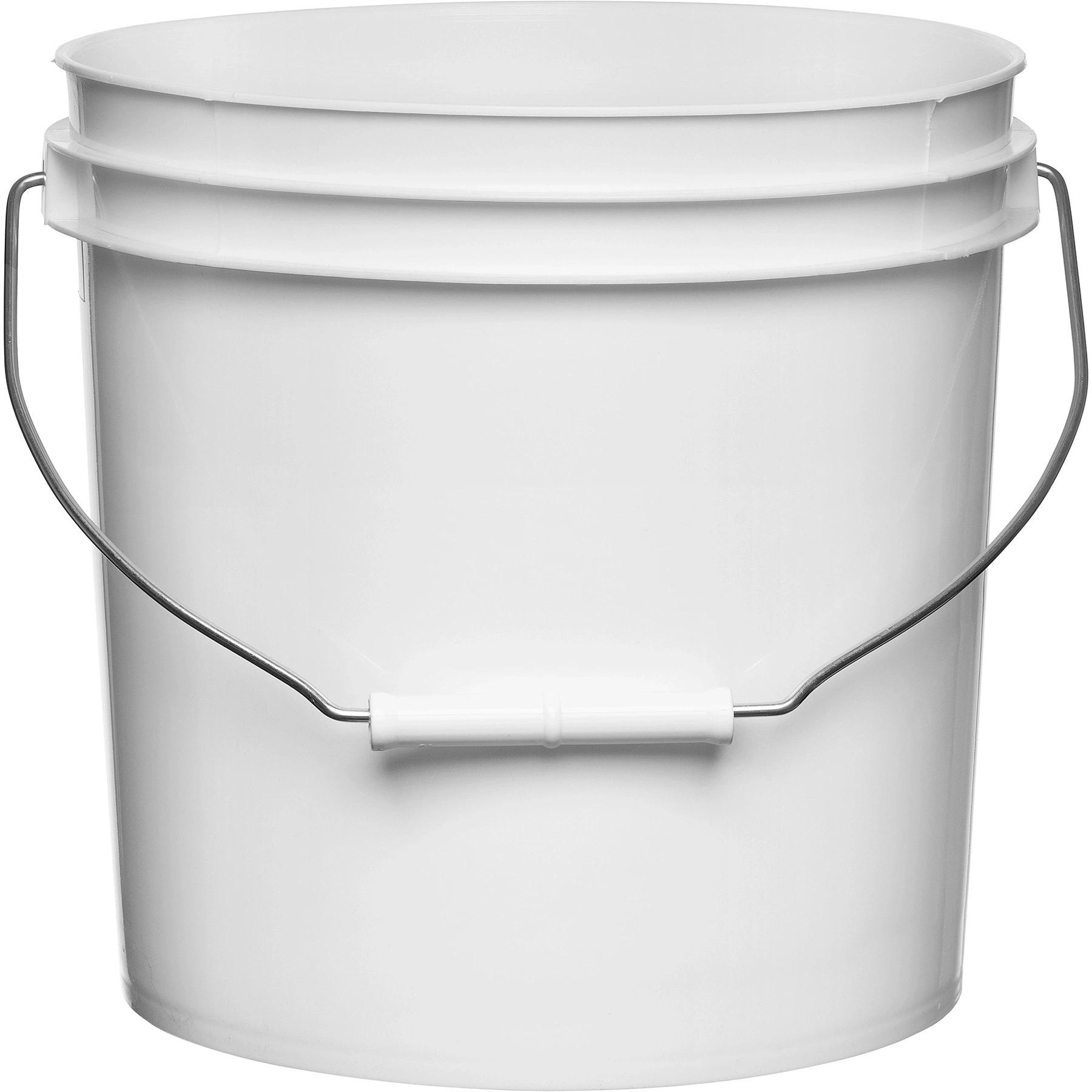 f11 2 Gallon White Plastic Pail with Metal Handle (P5 Series) - Image 1