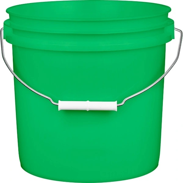 k11 2 Gallon Green Plastic Pail with Metal Handle (P4 Series) - Image 1