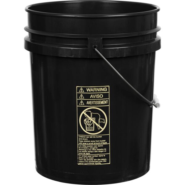 5 Gallon Black Plastic Pail (90 mil), w/Metal Handle (P6 Series)